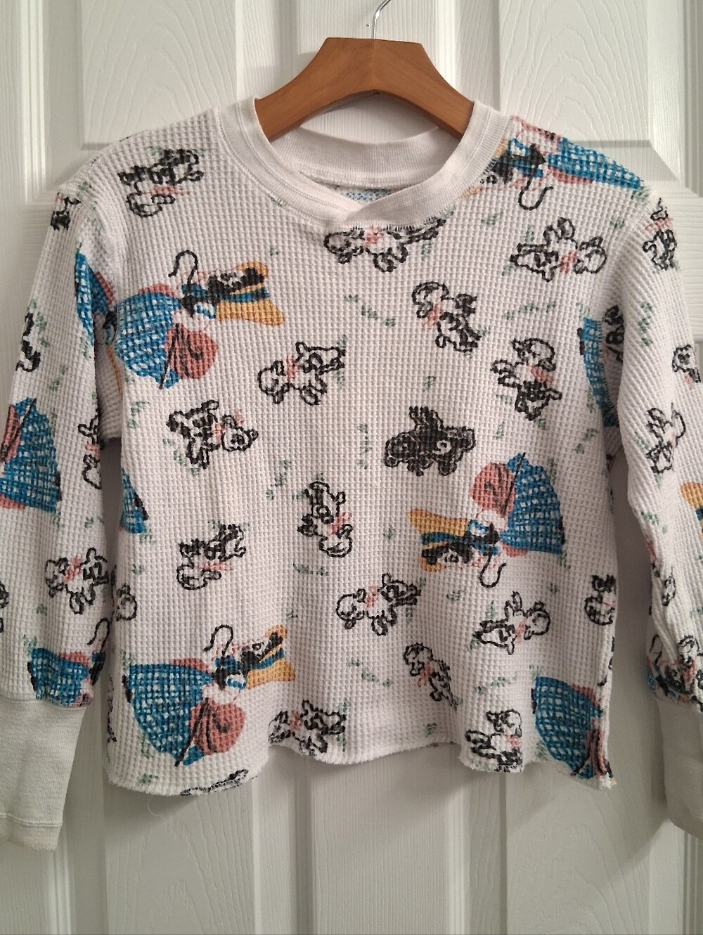 Little Bo Peep Waffle Knit Thermal Short Wide Small